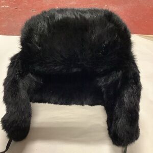 Black Fur Trapper Hat